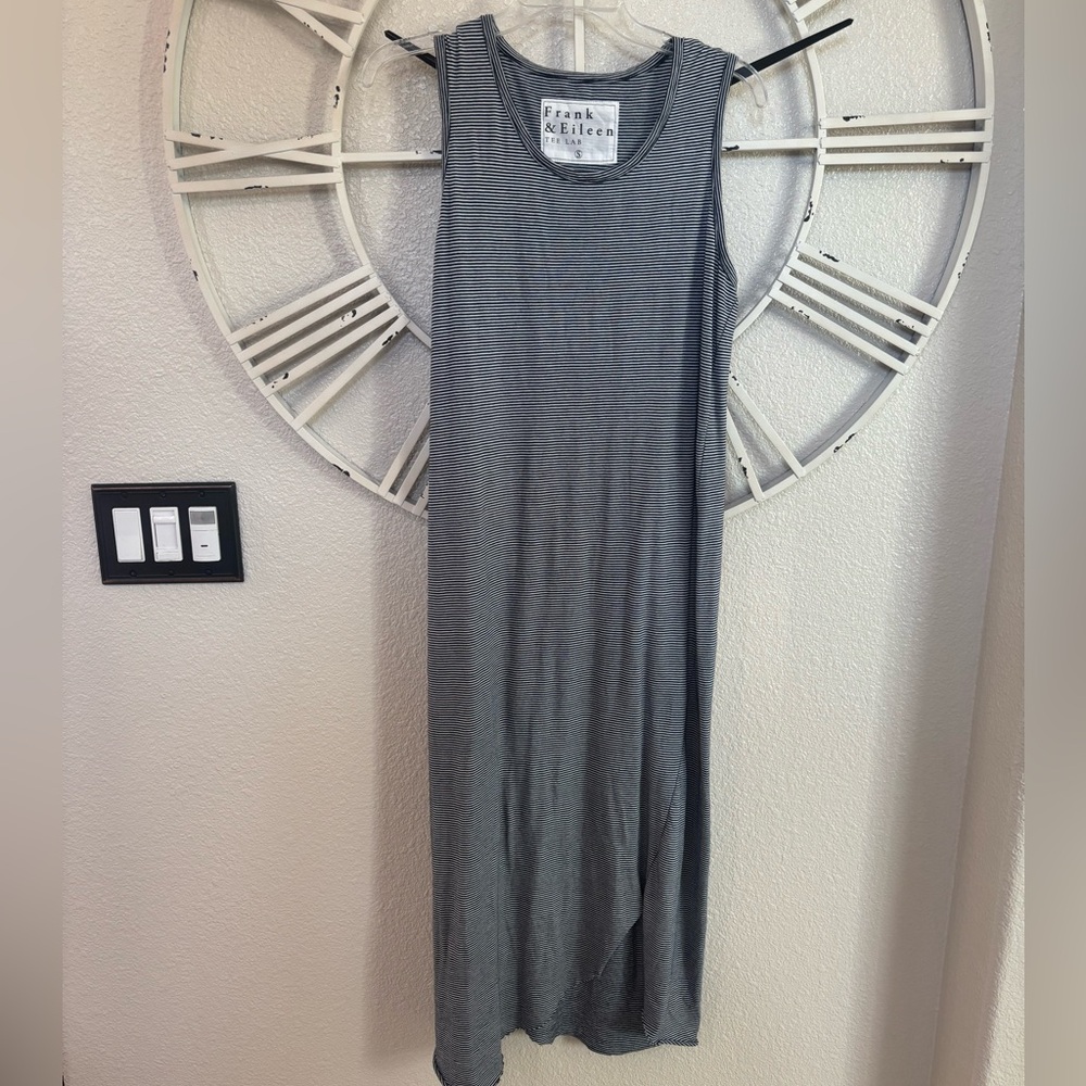 Frank & Eileen navy and white stripe dress